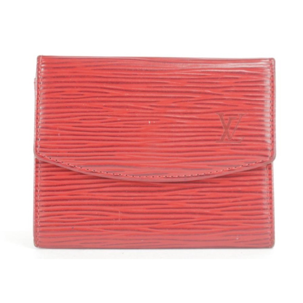 Louis Vuitton Red Epi Card Case Snap Pouch 1LK1210